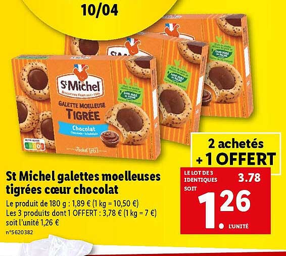 st michel galettes moelleuses tigrées cœur chocolat