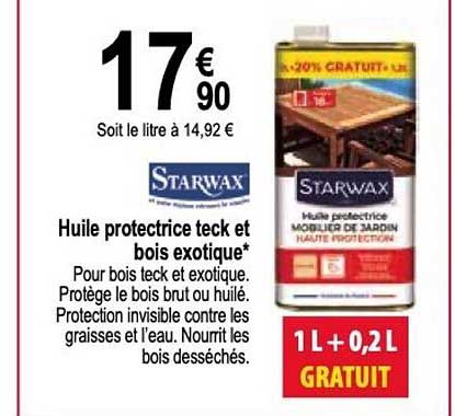 starwax huile protectrice teck et bois exotique