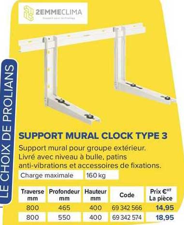 support mural clock type 3