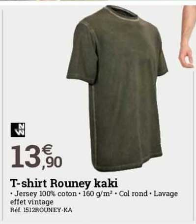 t-shirt rouney kaki