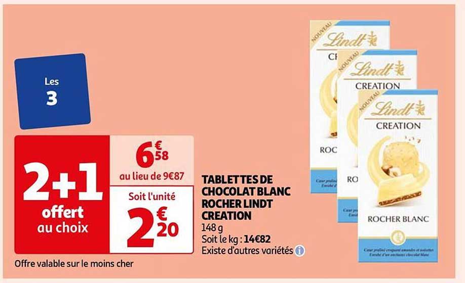 Tablettes De Chocolat Blnac Rocher Lindt Creation