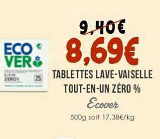 tablettes lave-vaisselle tout-en-un zéro % ecover