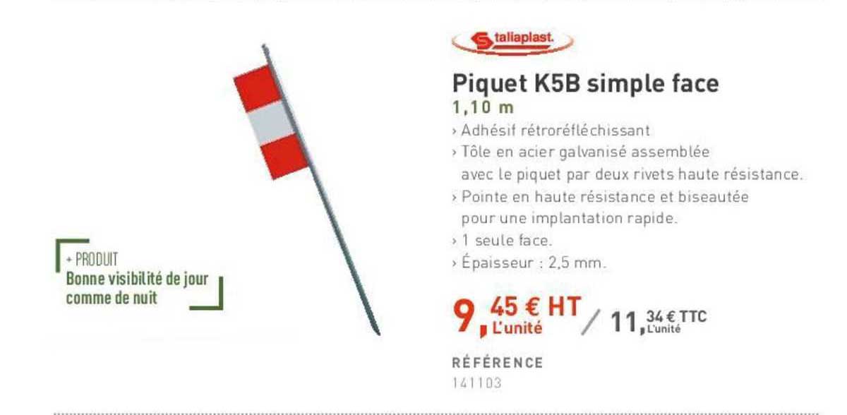 taliaplast piquet k5b simple face 1.10 m