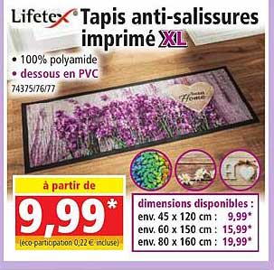 tapis anti-salissures imprimé xl lifetex