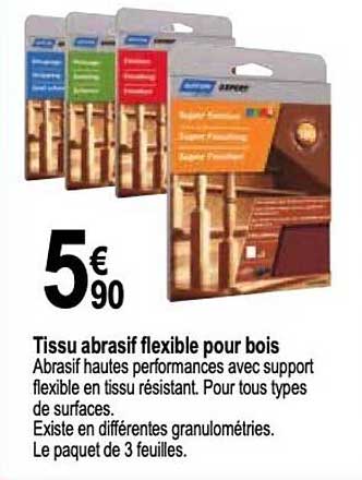 tissu abrasif flexible pour bois