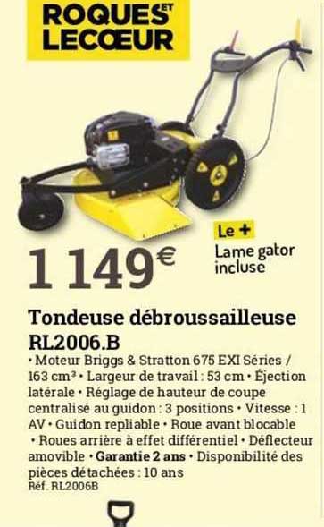 tondeuse débroussailleuse rl2006.b roques lecoeur