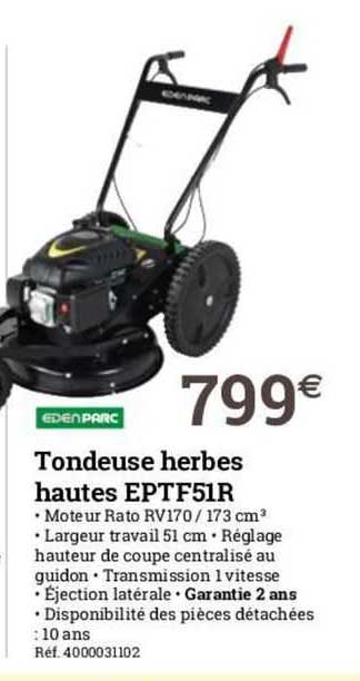 tondeuse herbes hautes eptf51r edenparc