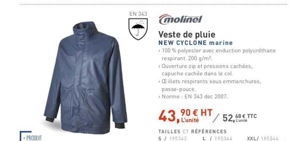 veste de pluie new cyclone marien molinel