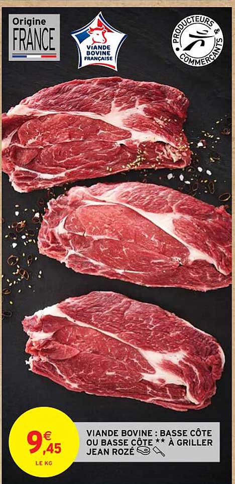 viande bovine basse côte ou basse à griller jean rozé