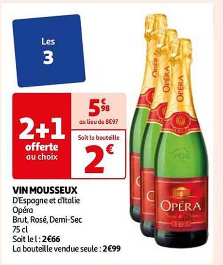 vin mousseux d'espagne et d'italie opéra