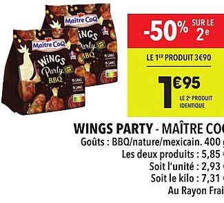 wings party - maître coq