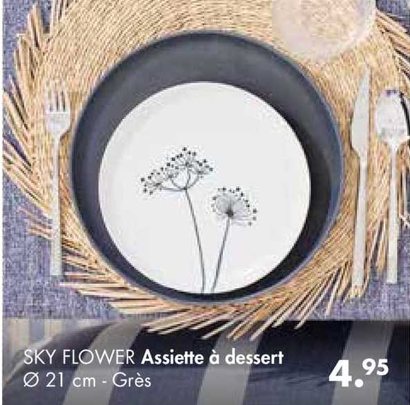 assiette à dessert sky flower