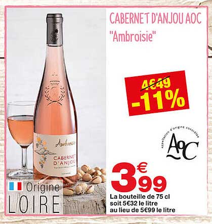 cabernet d'anjou aoc "ambroisie"