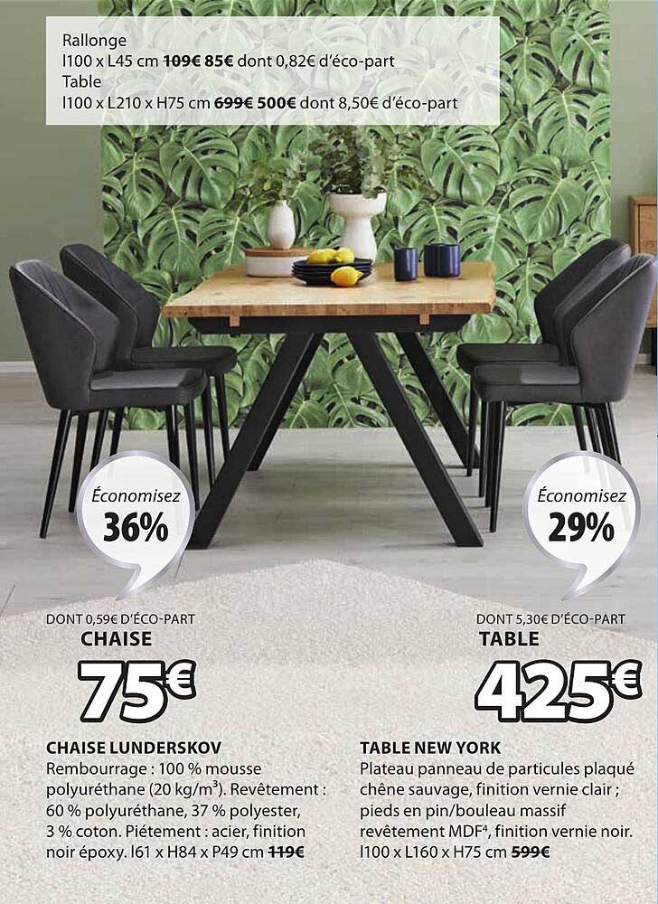 chaise lunderskov, table new-york