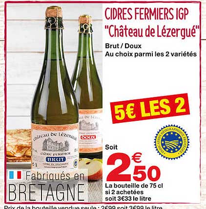 cidres fermiers igp "château de lézergué"