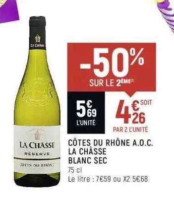 côtes du rhône a.o.c. la châsse blanc sec