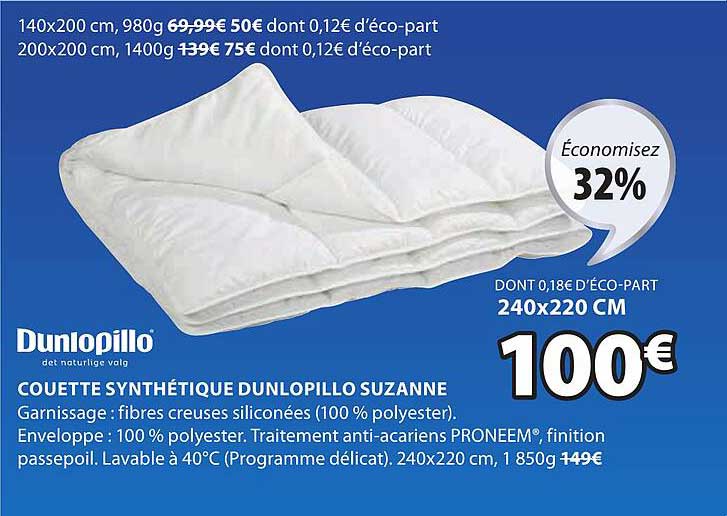 Couette Synthétique Dunlopillo Suzanne