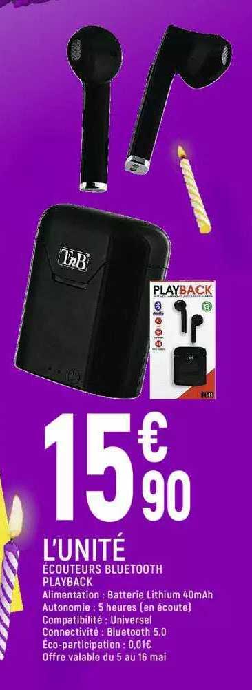 écouteurs bluetooth playback