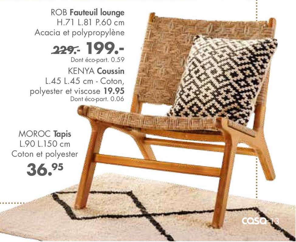 fauteuil lounge rob, coussin kenya, tapis moroc
