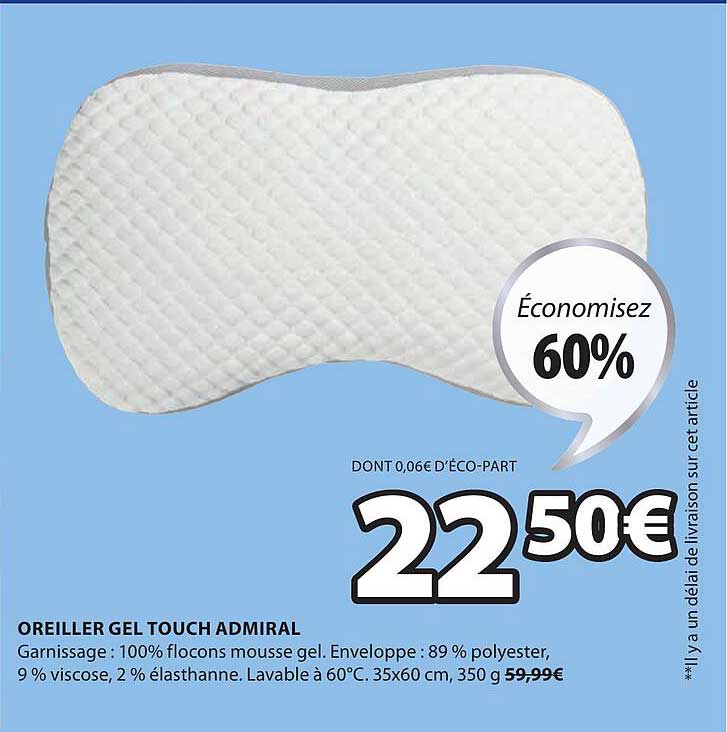 Oreiller Gel Touch Admiral