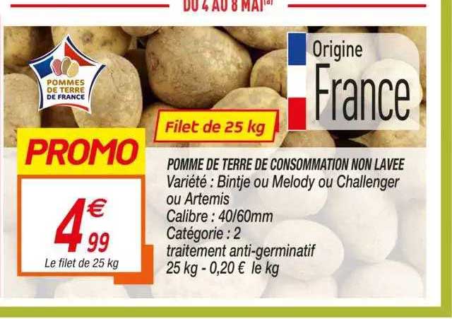 pomme de terre de consommation non lavée