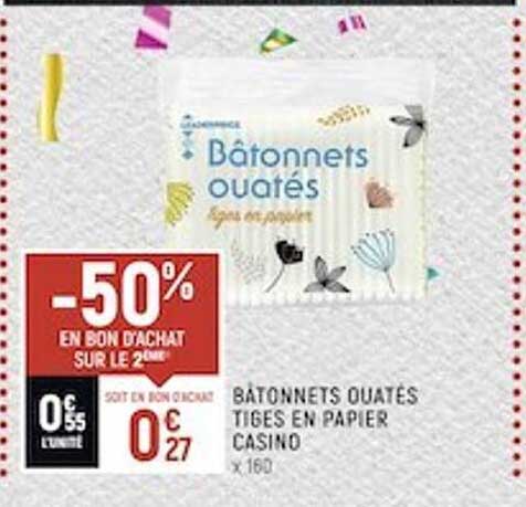 Bâtonnets Ouates Tiges En Papier Casino