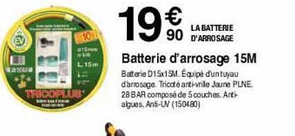 batterie d'arrosage 15m