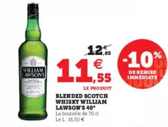 blended scotch whisky william lawson's 40°