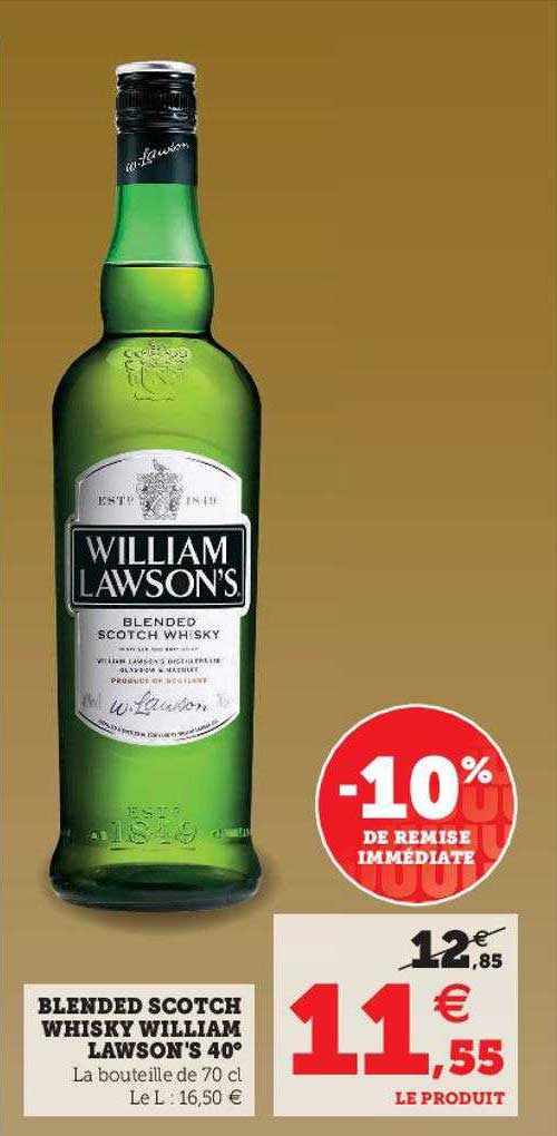 blended scotch whisky william lawson's 40°