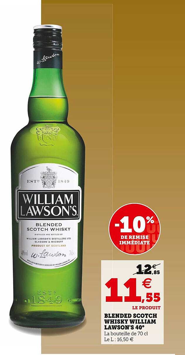 blended scotch whisky william lawson's 40°