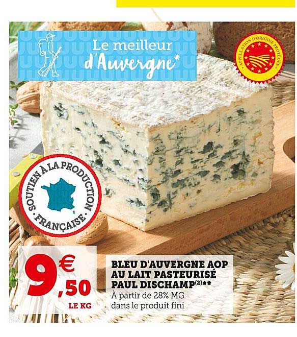 bleu d'auvergne aop au lait pasteurisé paul dischamp
