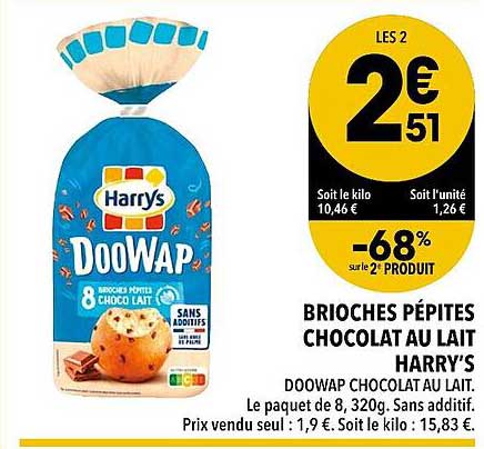Brioches Pépites Chocolat Au Lait Harry's