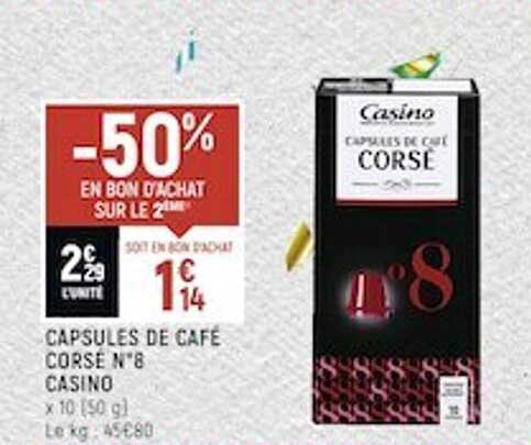capsules de café corsé n°8 casino