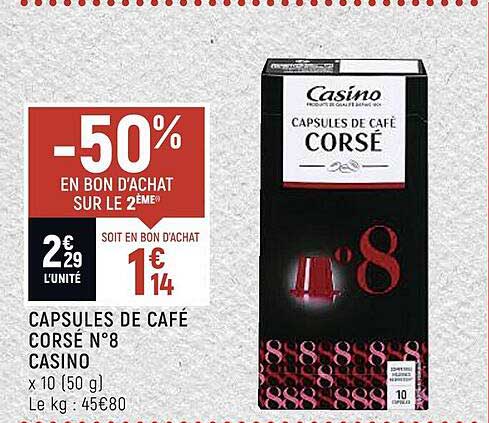 Capsules De Café Corsé N°8 Casino