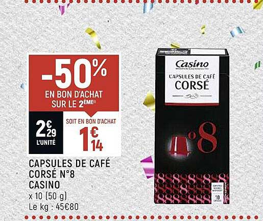 capsules de café corsé n°8 casino