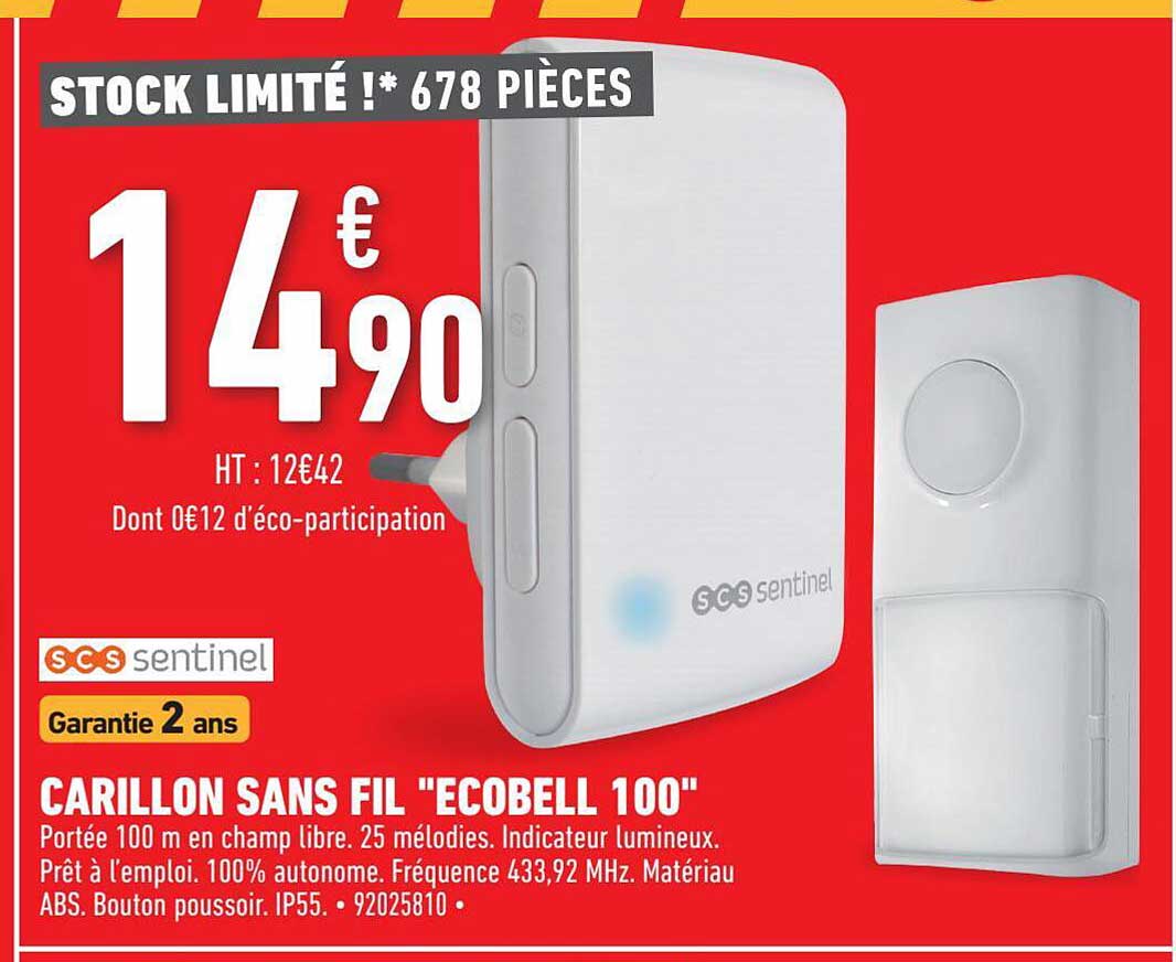 carillon sans fil "ecobell 100" scs sentinel