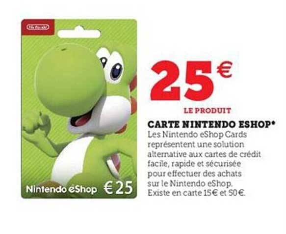 Carte Nintendo Eshop