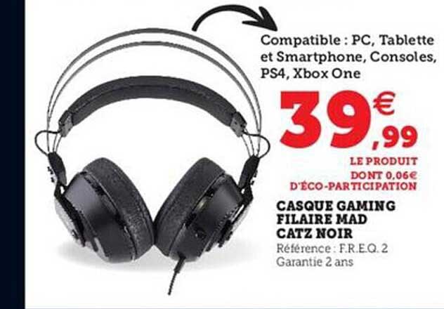 casque gaming filaire mad catz noir