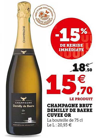 champagne brut demilly de baere cuvée or