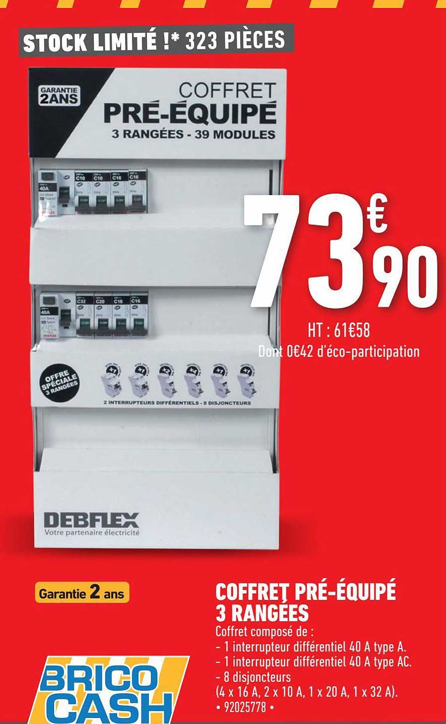 coffret pré-équipé 3 rangées deblex