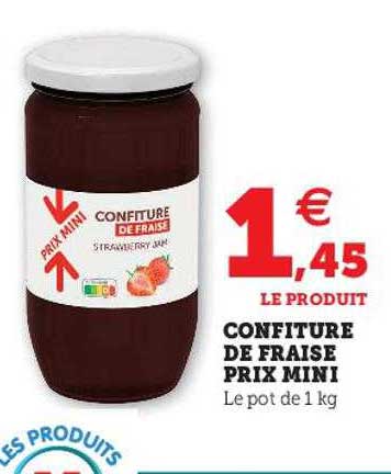 confiture de fraise prix mini