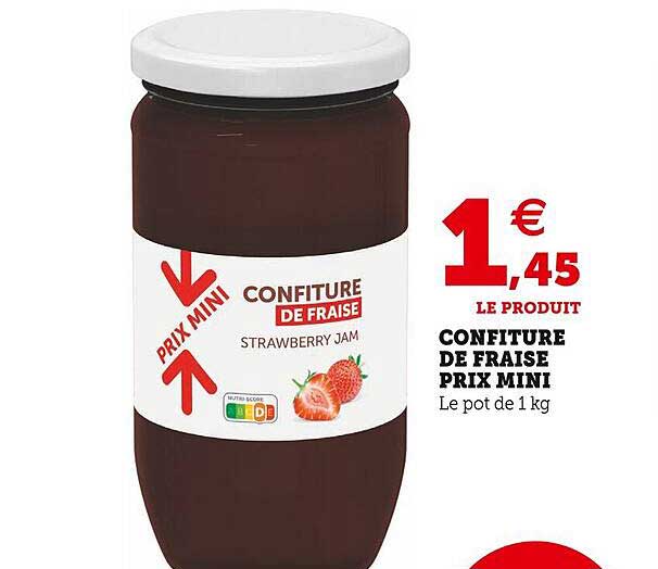 confiture de fraise prix mini