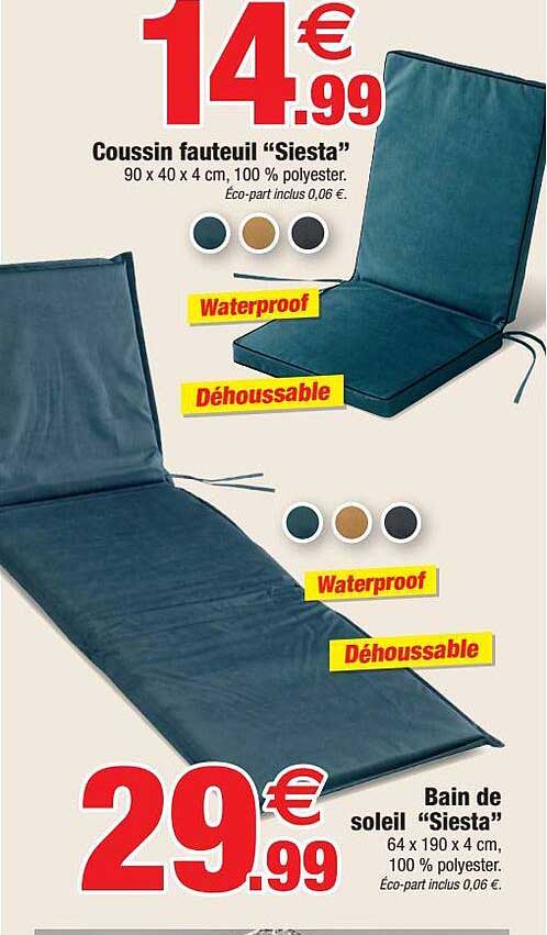 Coussin Fauteuil "siesta", Bain De Soleil "siesta"