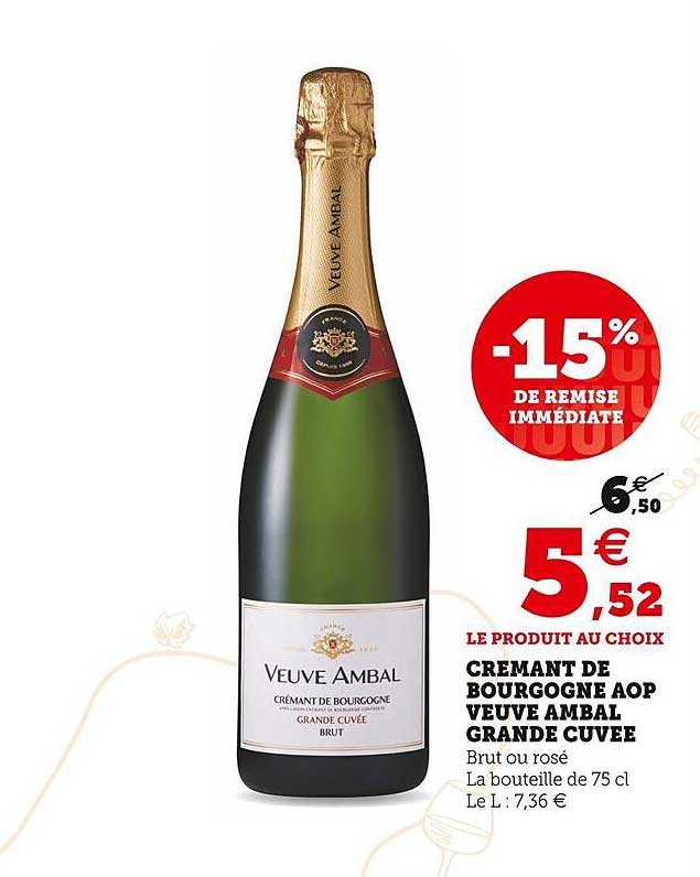 crémant de bourgogne aop veuve ambal grand cuvée