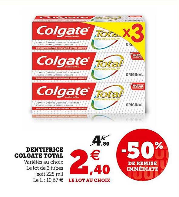 Dentifrice Colgate Total
