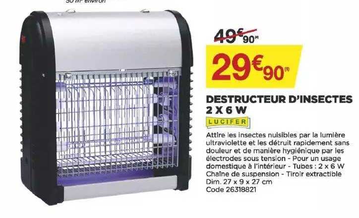 destructeur d'insectes 2 x 6 w lucifer