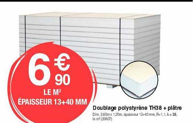 doublage polystyrène th38 + plâtre