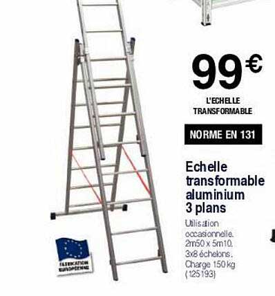 échelle transformable aluminium 3 plans
