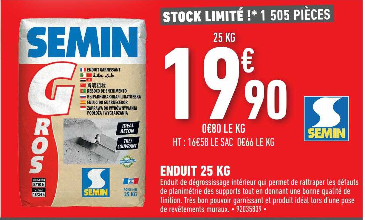 enduit 25 kg semin
