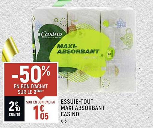 essuie-tout maxi absorbant casino